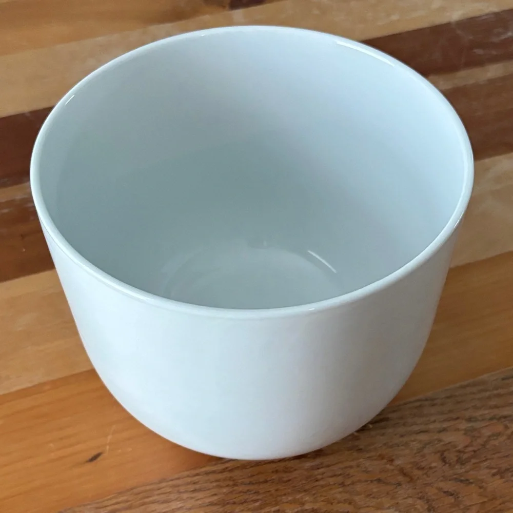 Crate&Barrel Glossy Stoneware White Bowl